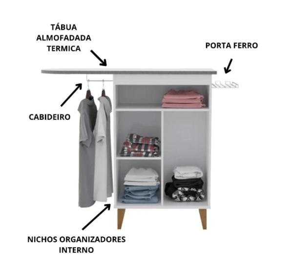 Tabua gabinete 2 portas de passar retrô - Horizon - Imagem 2