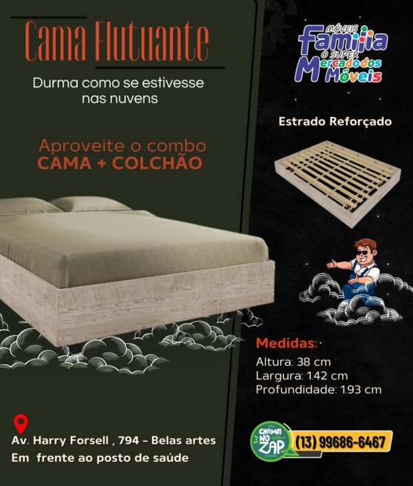 Cama Casal Flutuante