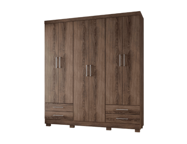 Guarda roupa de casal 6 portas e 4 gavetas - Santiago