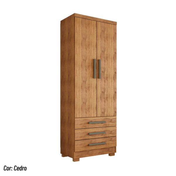 Guarda roupa solteiro 2 portas e 3 gavetas - Floripa