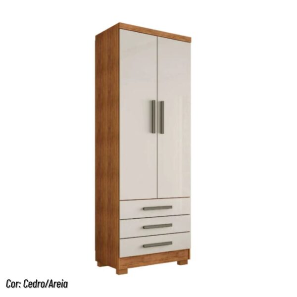 Guarda roupa solteiro 2 portas e 3 gavetas - Floripa - Imagem 2