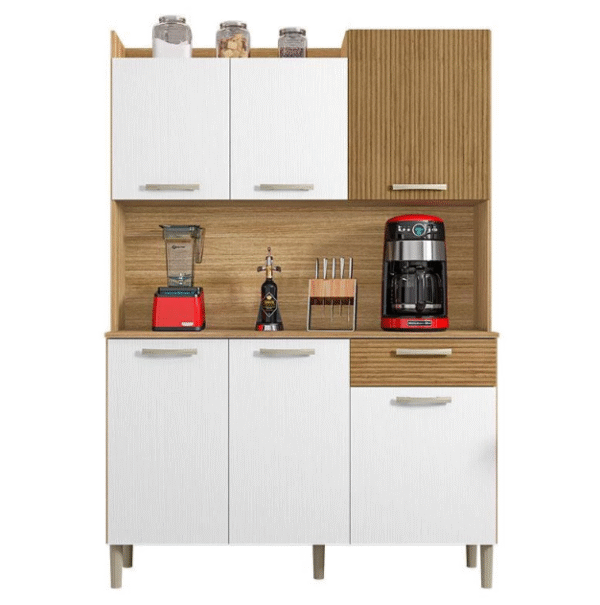 Armário Kit de cozinha 6 portas 1 gaveta - Genova