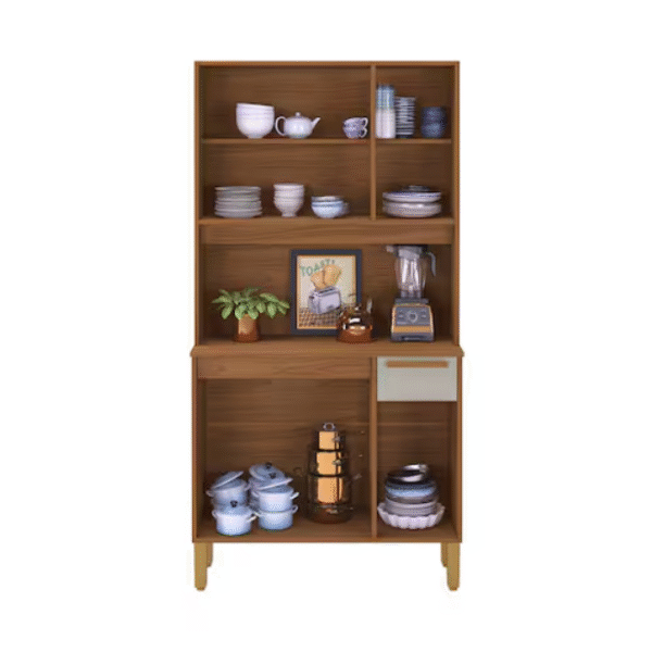 Armario kit de cozinha 6 portas 1 gaveta 90cm – Lagos - Imagem 2